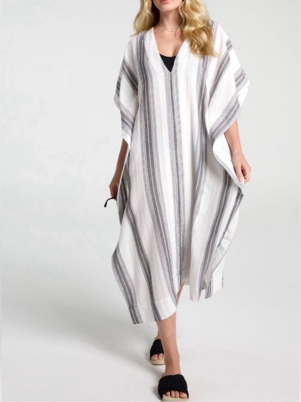 Calia XL/XXL Lightweight NEW With Tags - Bathing Suit Coverup - White & Gray